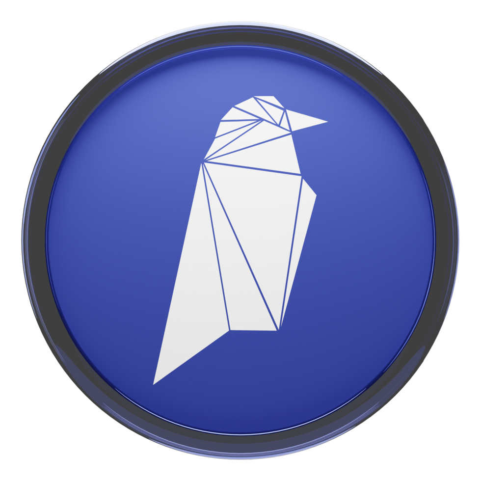 Ravencoin ,RVN Glass Crypto Coin 3D Illustration png