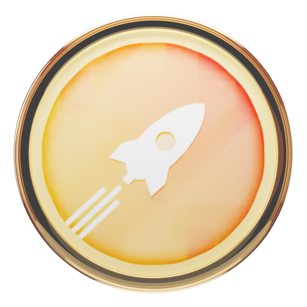 Rocket Pool ,RPL Glass Crypto Coin 3D Illustration png