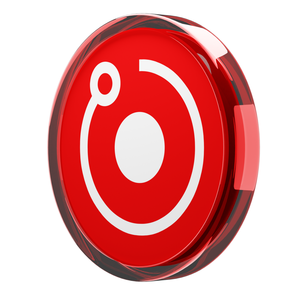 Render Token ,RNDR Glass Crypto Coin 3D Illustration png