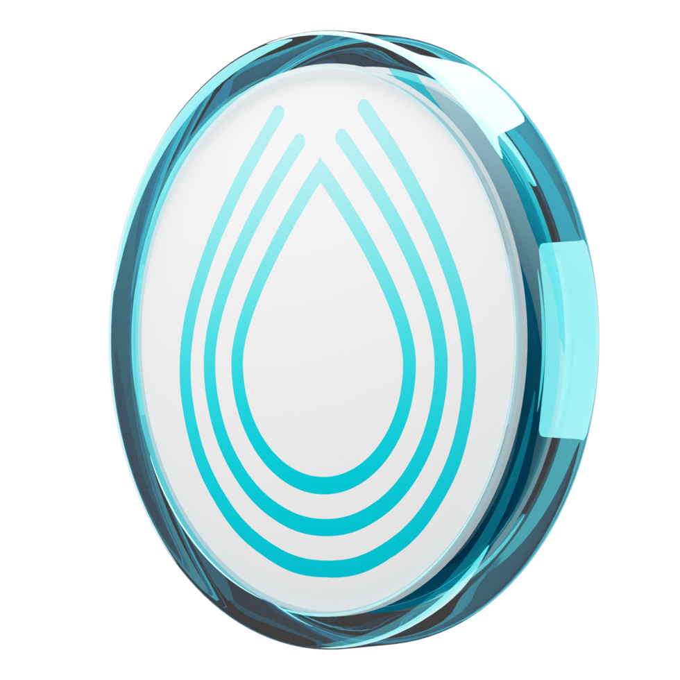 Serum ,SRM Glass Crypto Coin 3D Illustration png