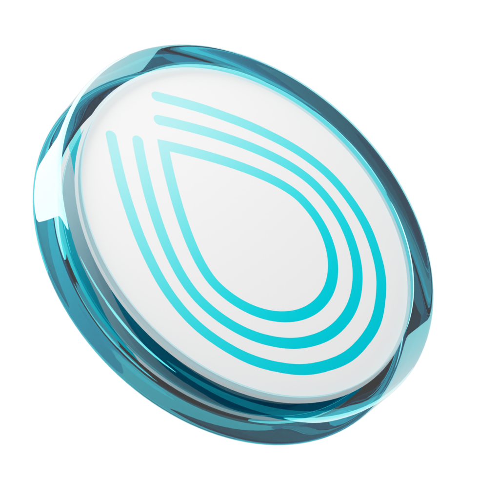 Serum ,SRM Glass Crypto Coin 3D Illustration png