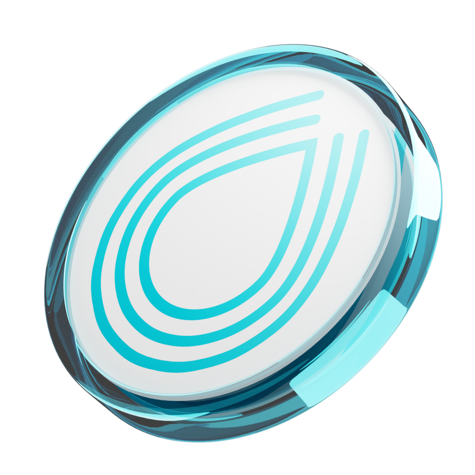 Serum ,SRM Glass Crypto Coin 3D Illustration png