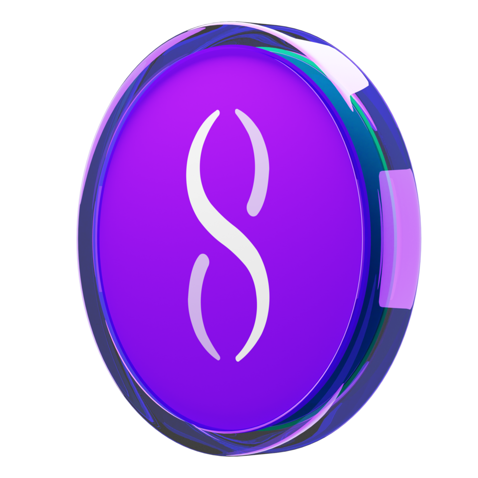 SingularityNET ,AGIX Glass Crypto Coin 3D Illustration png