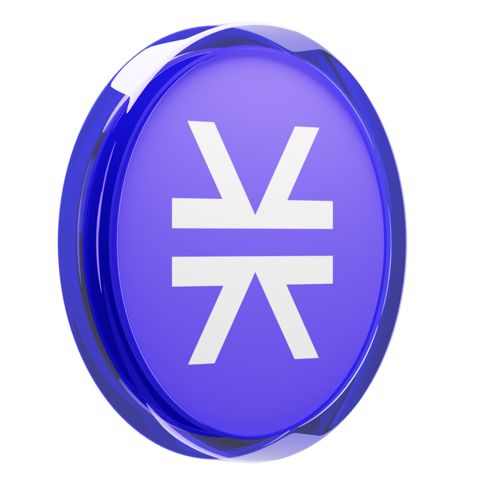 Stacks ,STX Glass Crypto Coin 3D Illustration png