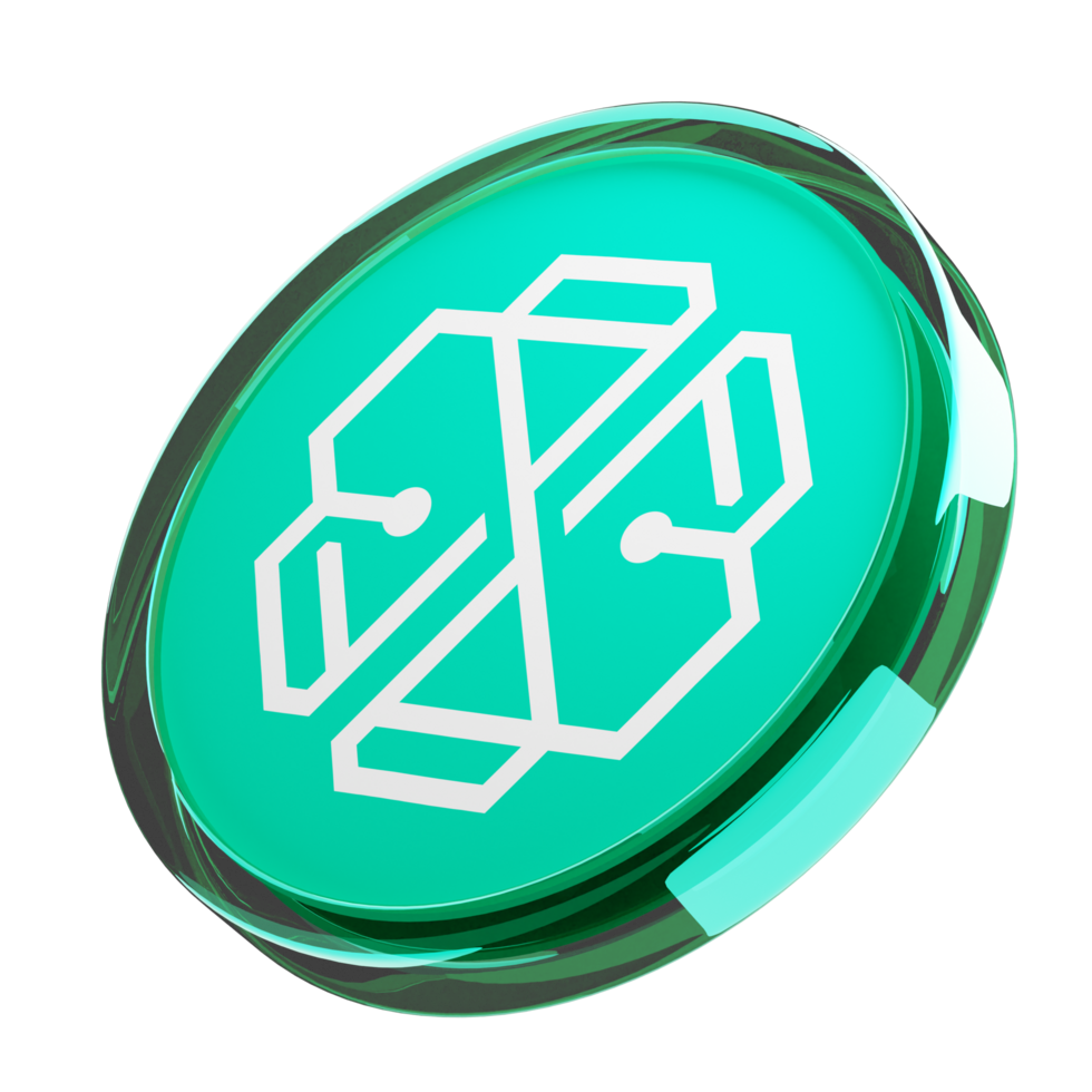 SwissBorg ,CHSB Glass Crypto Coin 3D Illustration png