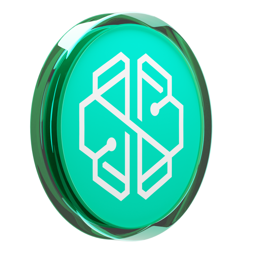 SwissBorg ,CHSB Glass Crypto Coin 3D Illustration png