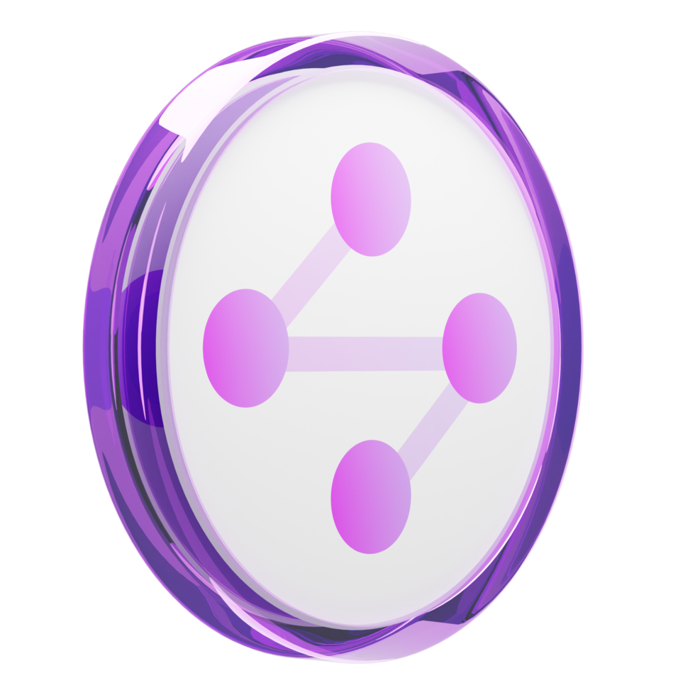 Synapse ,SYN Glass Crypto Coin 3D Illustration png