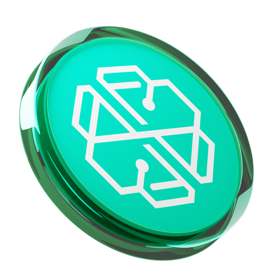 SwissBorg ,CHSB Glass Crypto Coin 3D Illustration png