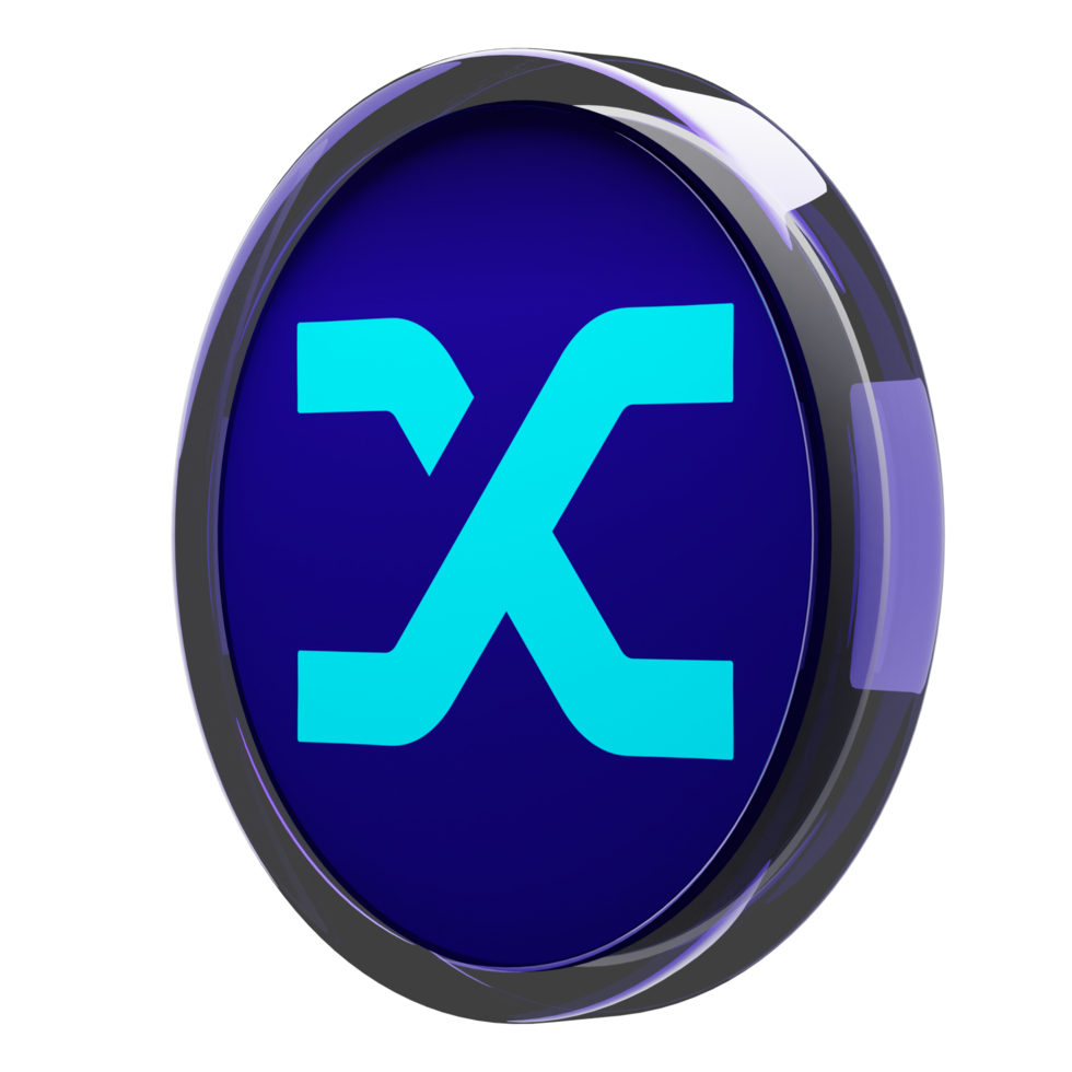 Synthetix ,SNX Glass Crypto Coin 3D Illustration png