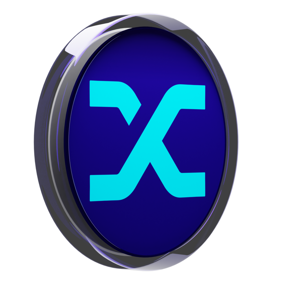 Synthetix ,SNX Glass Crypto Coin 3D Illustration png