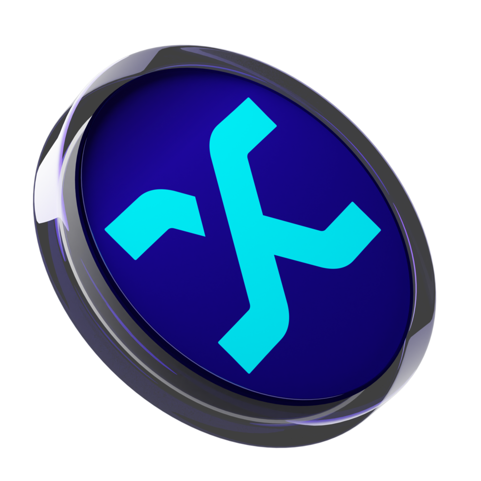 Synthetix ,SNX Glass Crypto Coin 3D Illustration png