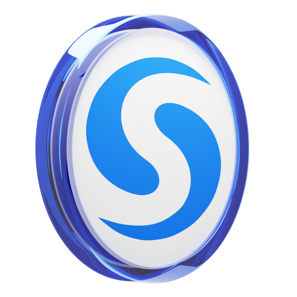 Syscoin ,SYS Glass Crypto Coin 3D Illustration png