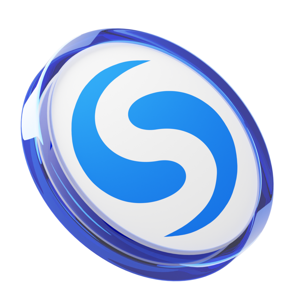 Syscoin ,SYS Glass Crypto Coin 3D Illustration png