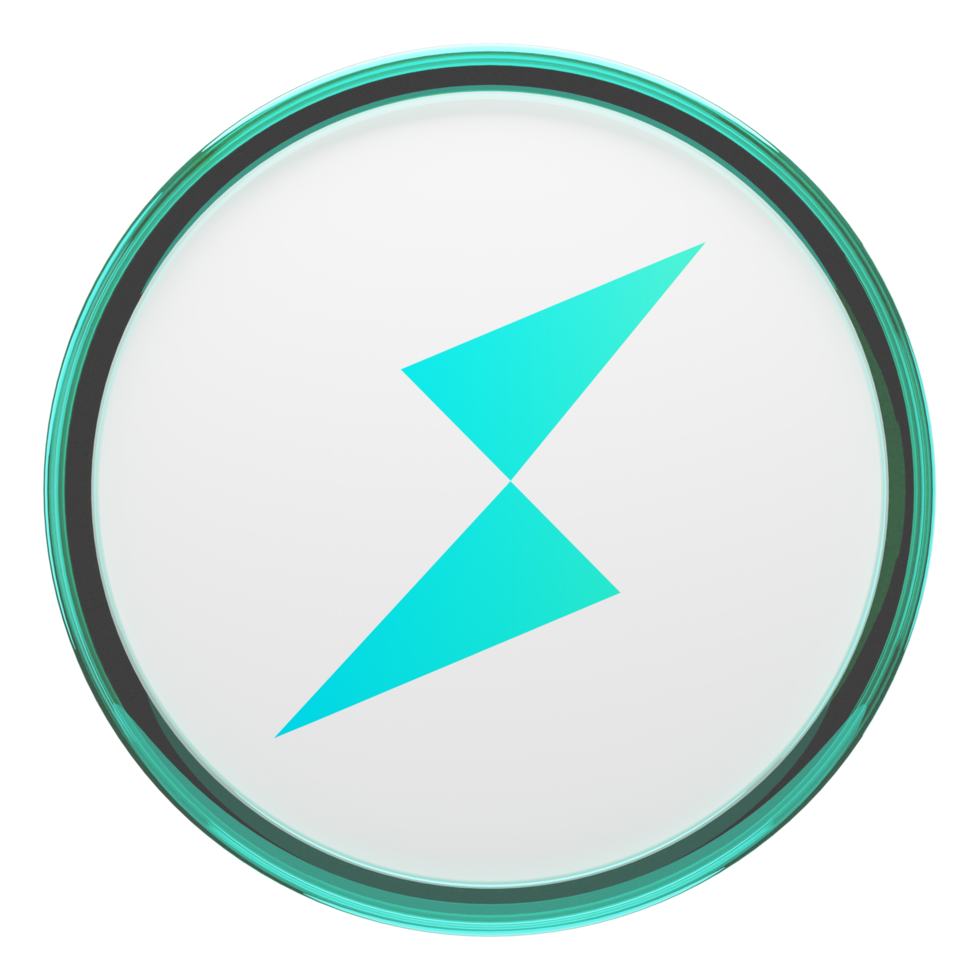 THORChain ,RUNE Glass Crypto Coin 3D Illustration png