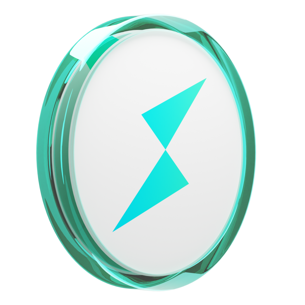 THORChain ,RUNE Glass Crypto Coin 3D Illustration png