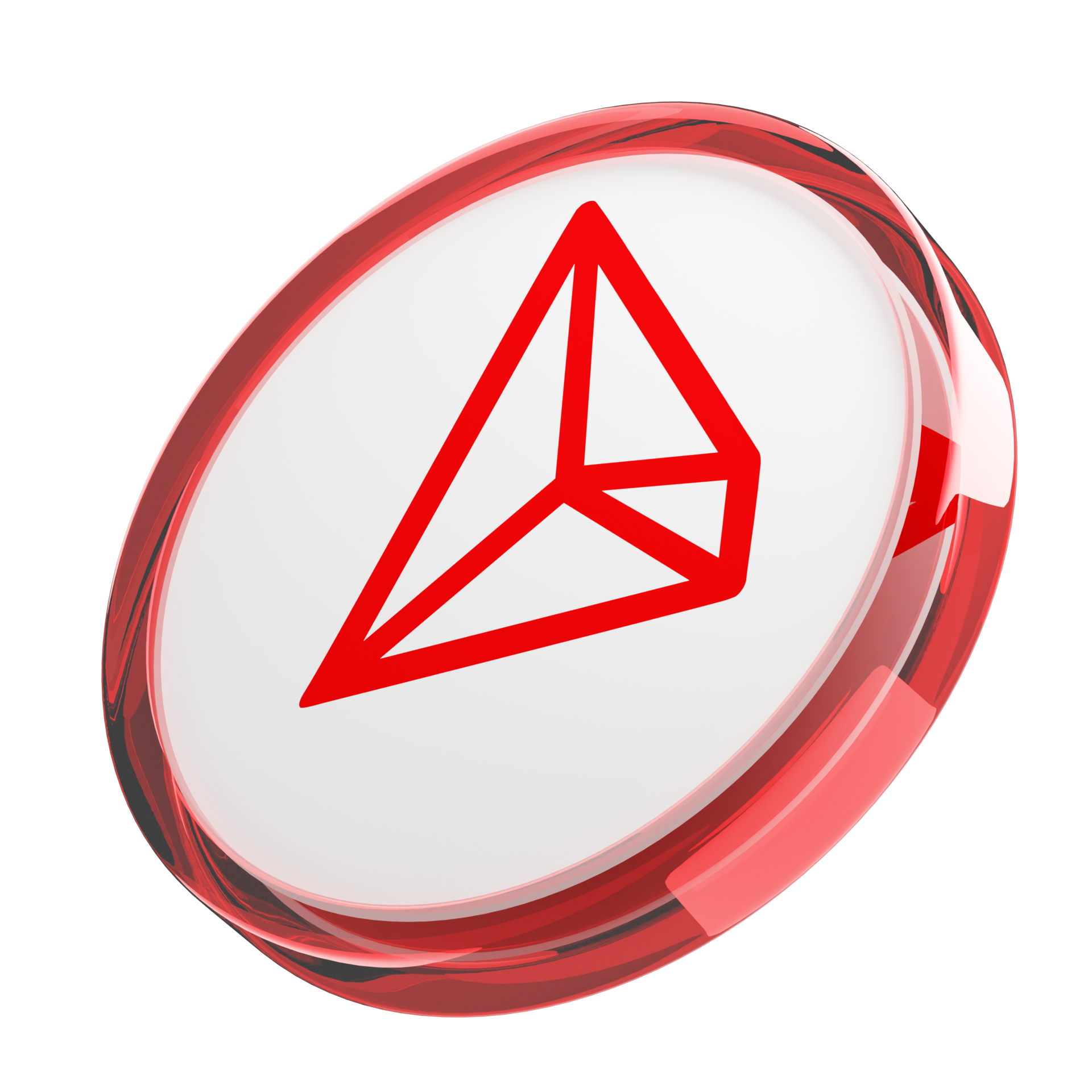 TRON ,TRX Glass Crypto Coin 3D Illustration 24093384 PNG