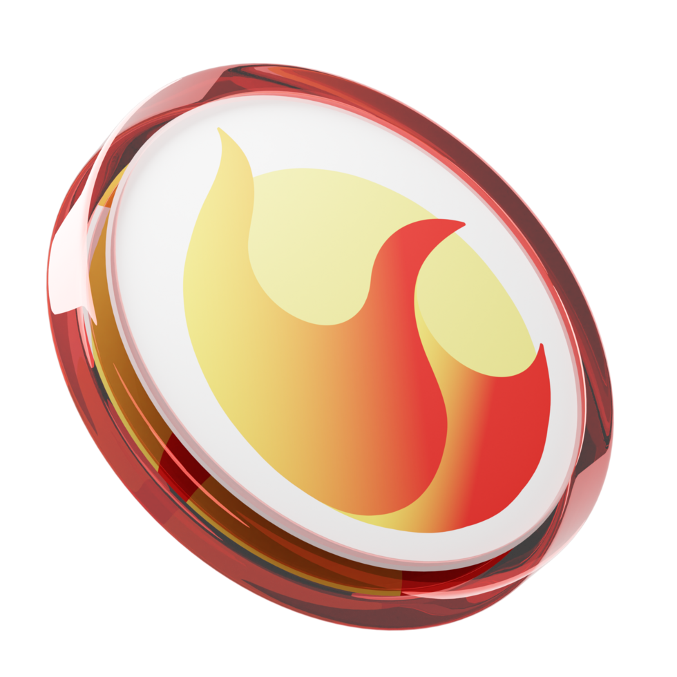Terra ,LUNA Glass Crypto Coin 3D Illustration png