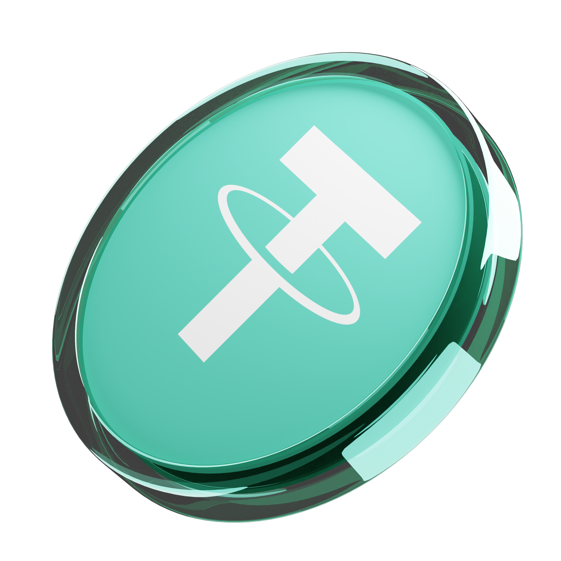 Tether USDT Glass Crypto Coin 3D Illustration 24093409 PNG tether-usdt-coin-24239841-png