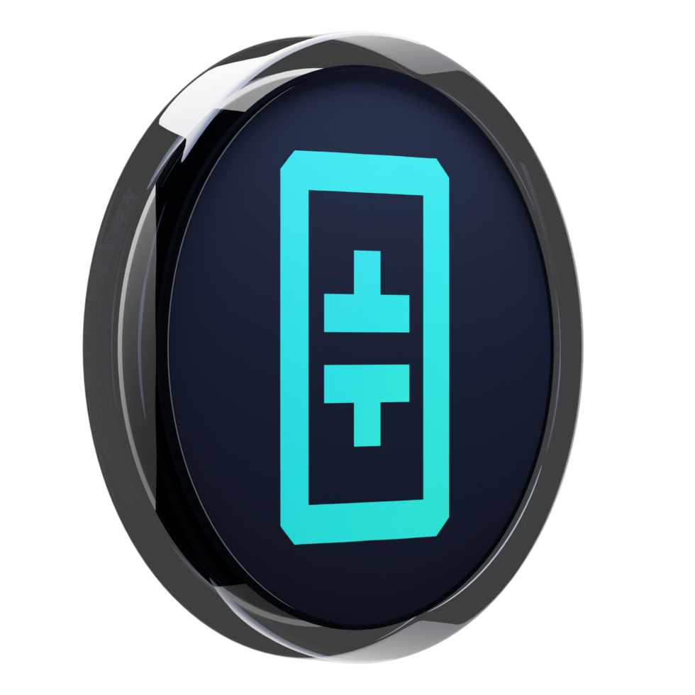 Theta Network ,THETA Glass Crypto Coin 3D Illustration png