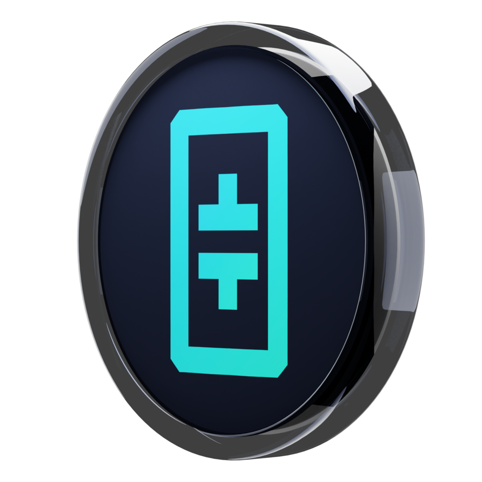 Theta Network ,THETA Glass Crypto Coin 3D Illustration png