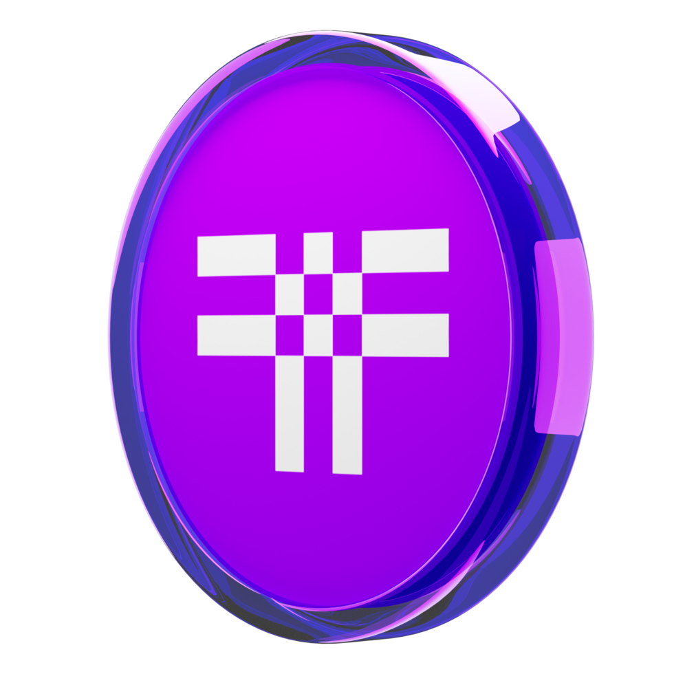 Threshold ,T Glass Crypto Coin 3D Illustration png