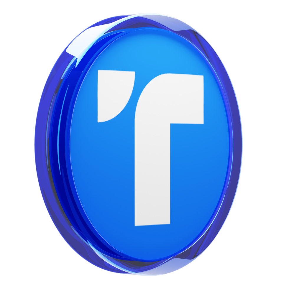 TrueUSD ,TUSD Glass Crypto Coin 3D Illustration png