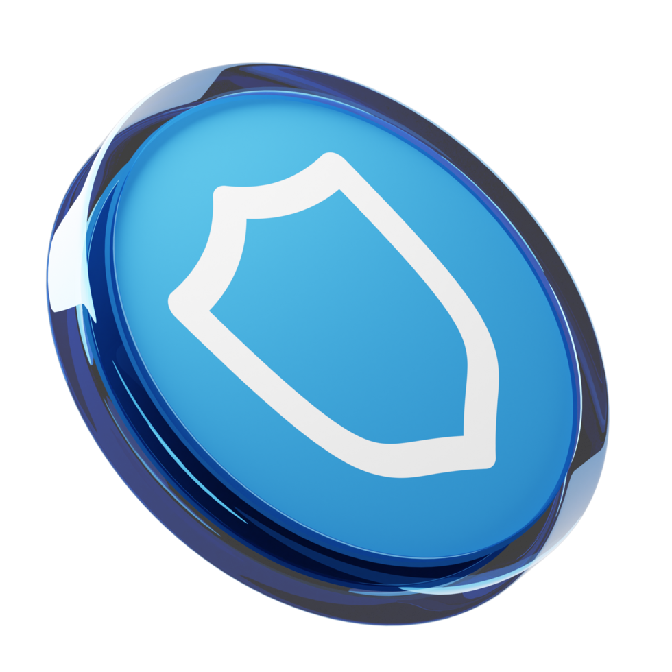 Trust Wallet Token ,TWT Glass Crypto Coin 3D Illustration png