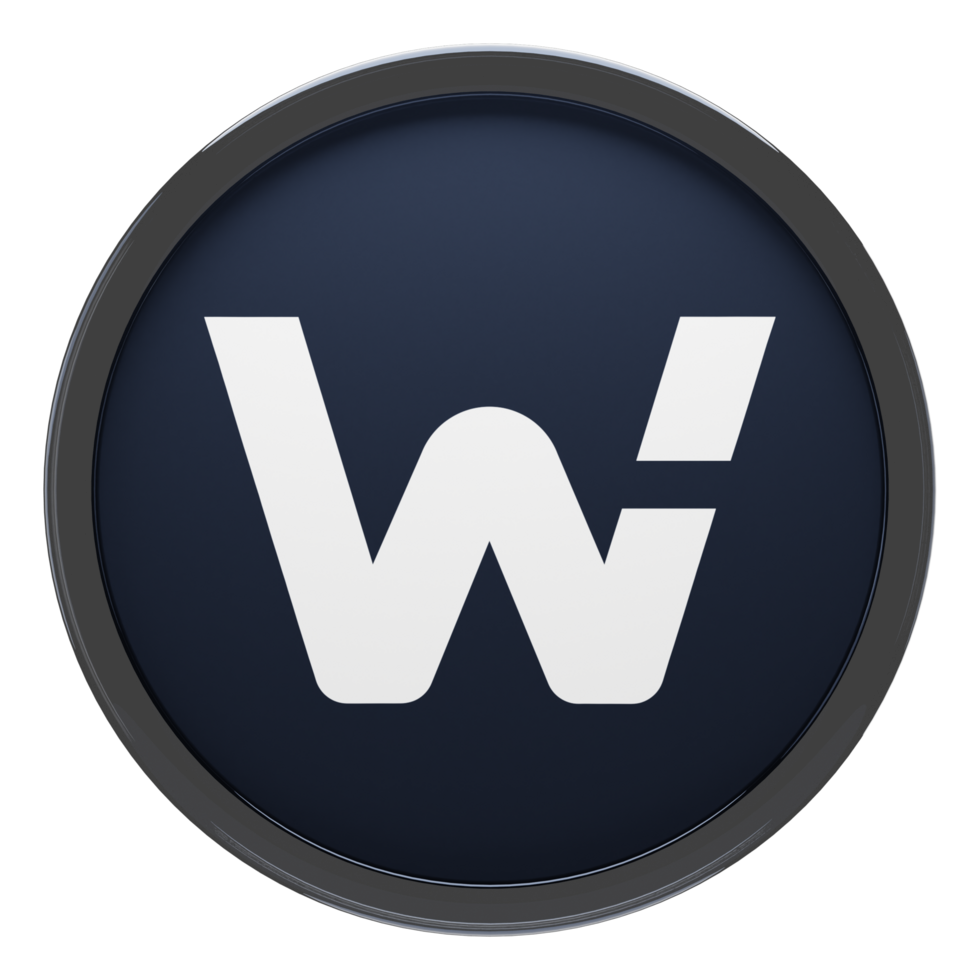 woo netwerk , wauw glas crypto munt 3d illustratie png