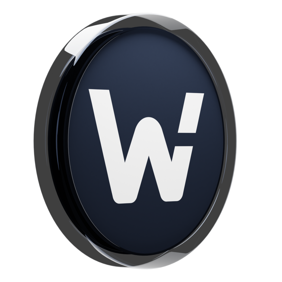 WOO Network ,WOO Glass Crypto Coin 3D Illustration png