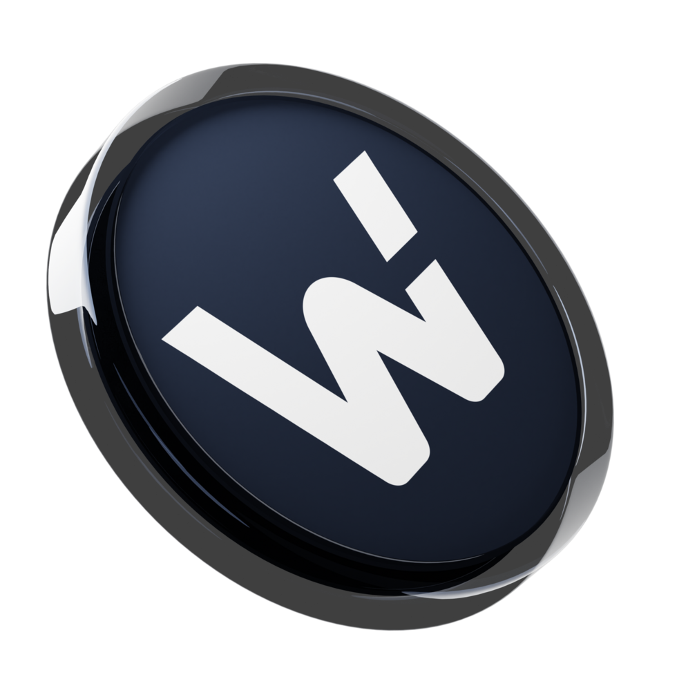 WOO Network ,WOO Glass Crypto Coin 3D Illustration png