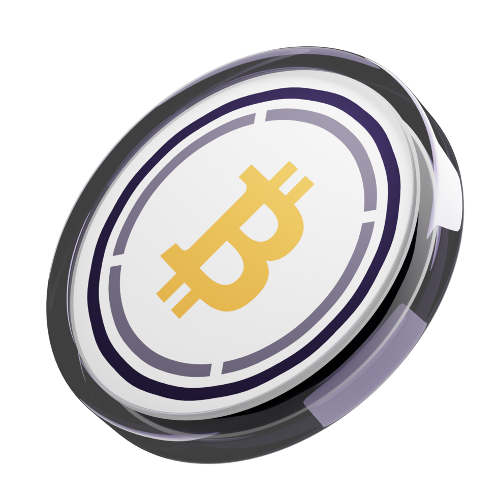 Wrapped Bitcoin ,WBTC Glass Crypto Coin 3D Illustration png