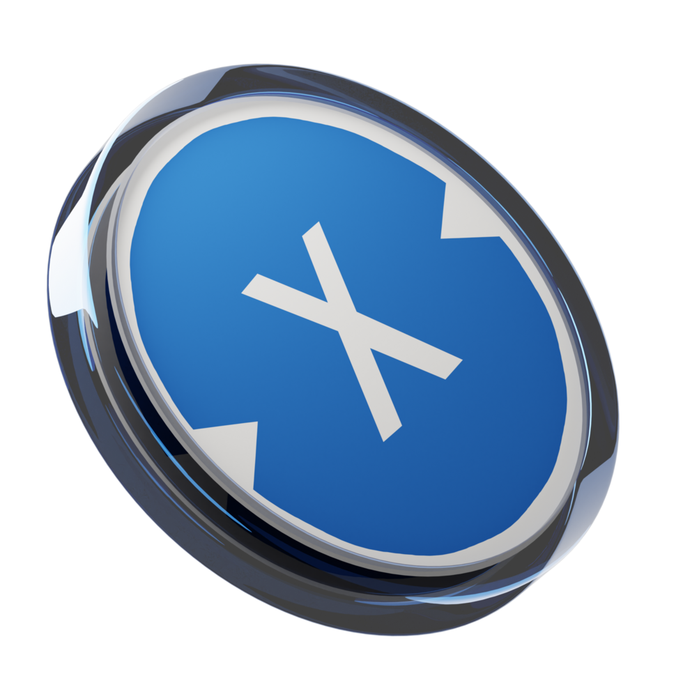 XDC Network ,XDC Glass Crypto Coin 3D Illustration png