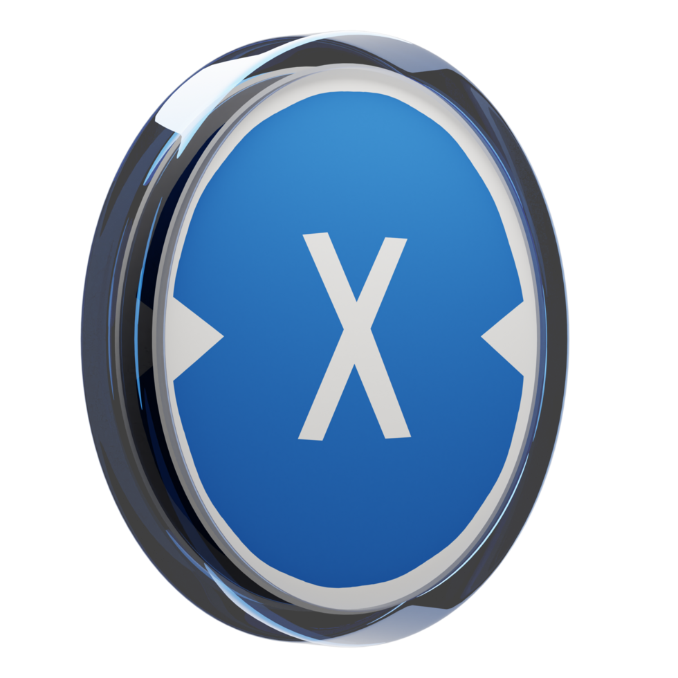 XDC Network ,XDC Glass Crypto Coin 3D Illustration png