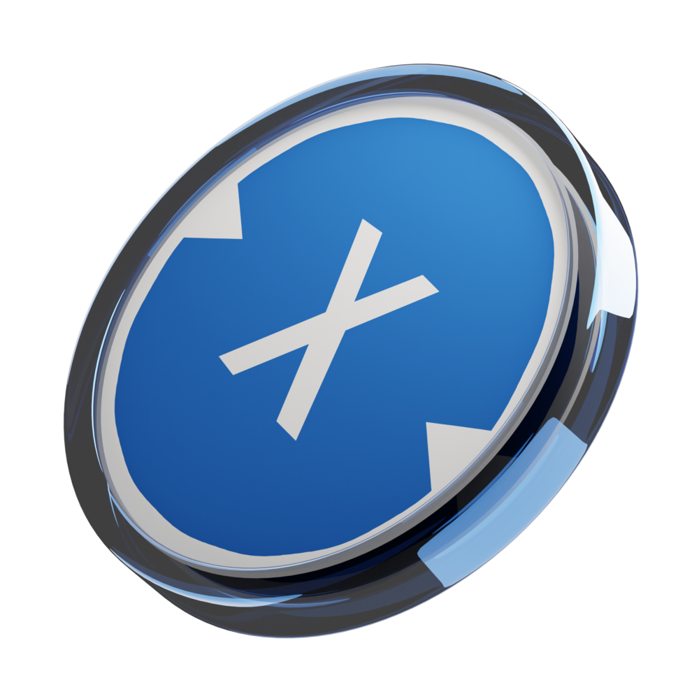 XDC Network ,XDC Glass Crypto Coin 3D Illustration png