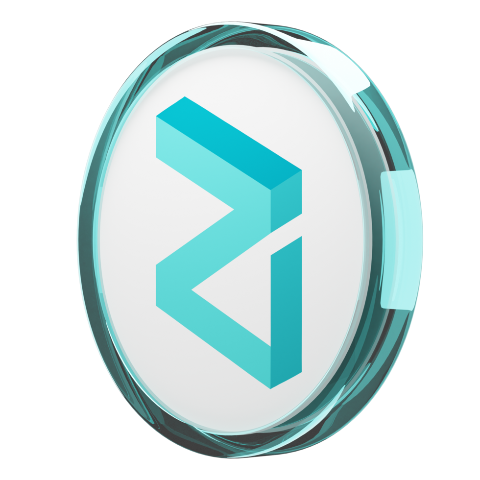 Zilliqa ,ZIL Glass Crypto Coin 3D Illustration png