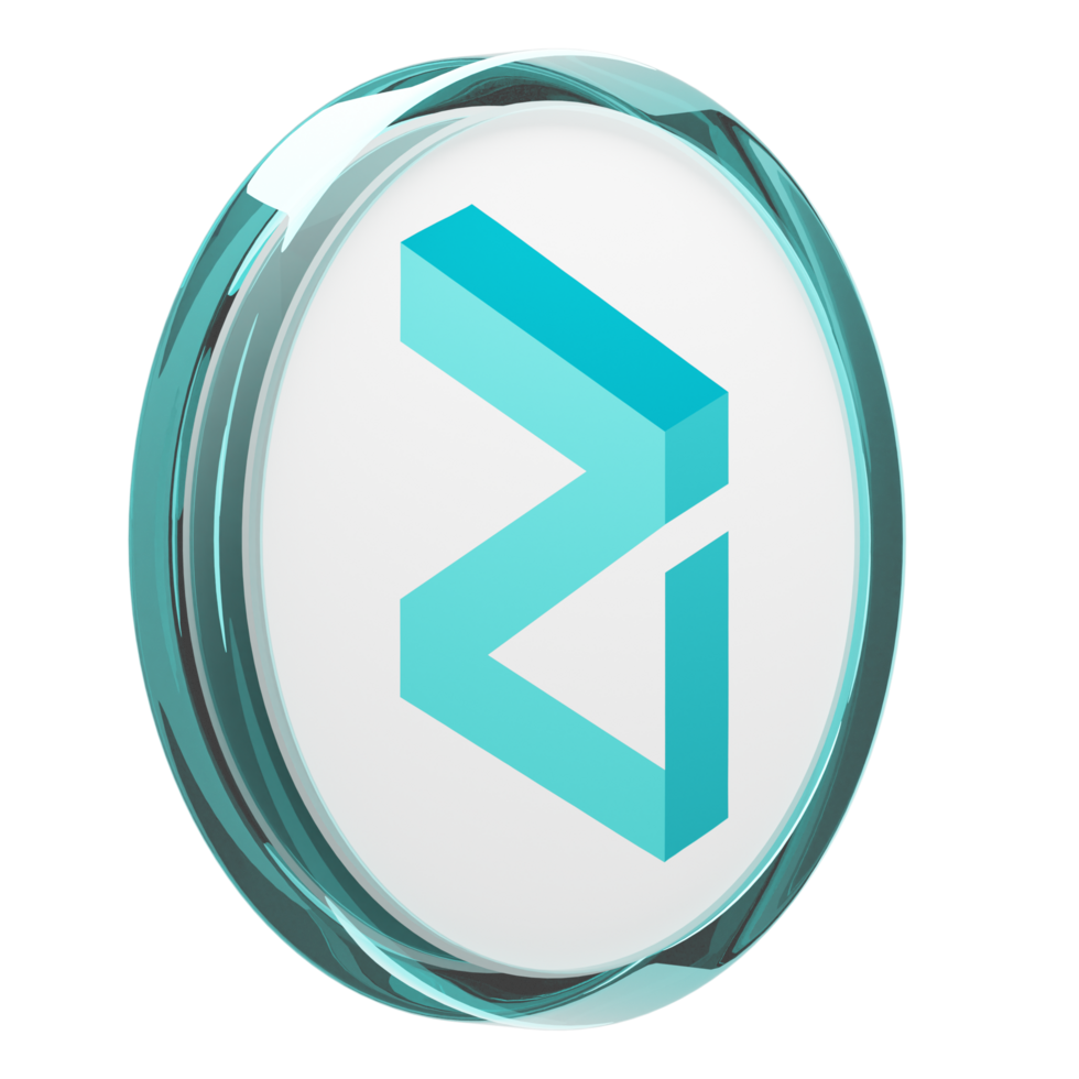 Zilliqa ,ZIL Glass Crypto Coin 3D Illustration png