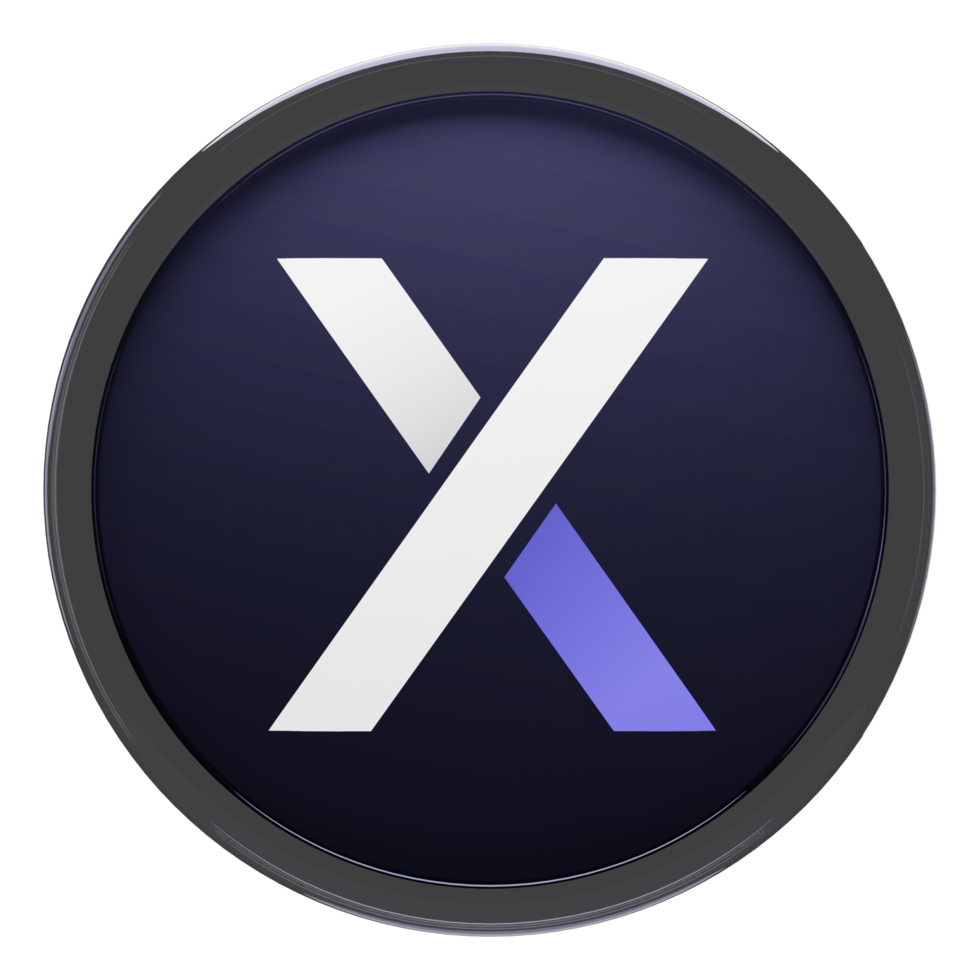 dYdX Glass Crypto Coin 3D Illustration png