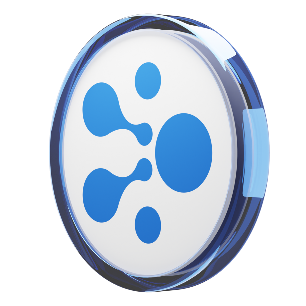 aelf ,ELF Glass Crypto Coin 3D Illustration png