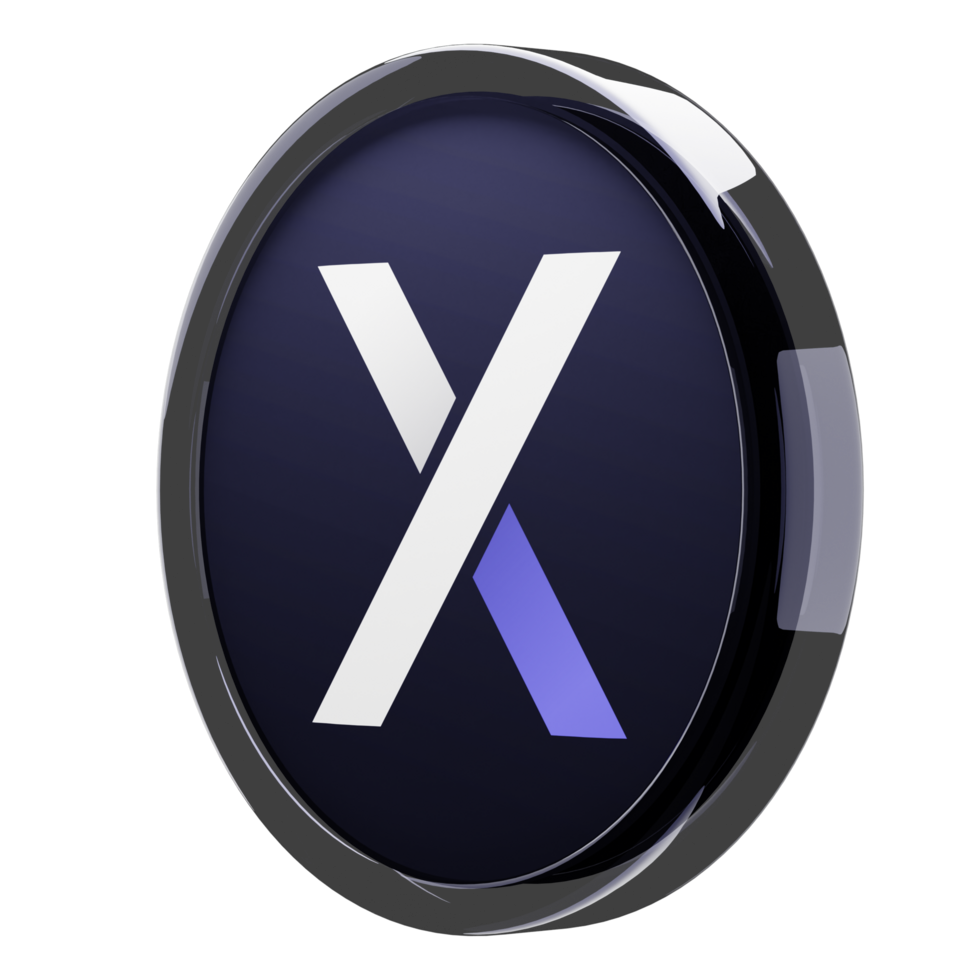 dYdX Glass Crypto Coin 3D Illustration png