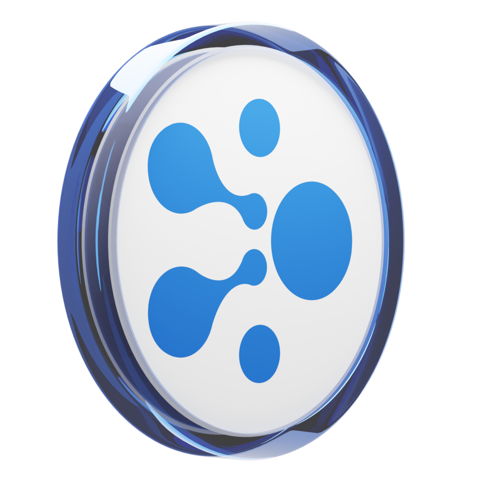 aelf ,ELF Glass Crypto Coin 3D Illustration png