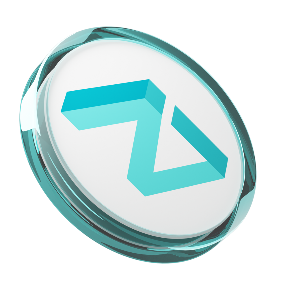 Zilliqa ,ZIL Glass Crypto Coin 3D Illustration 24093541 PNG