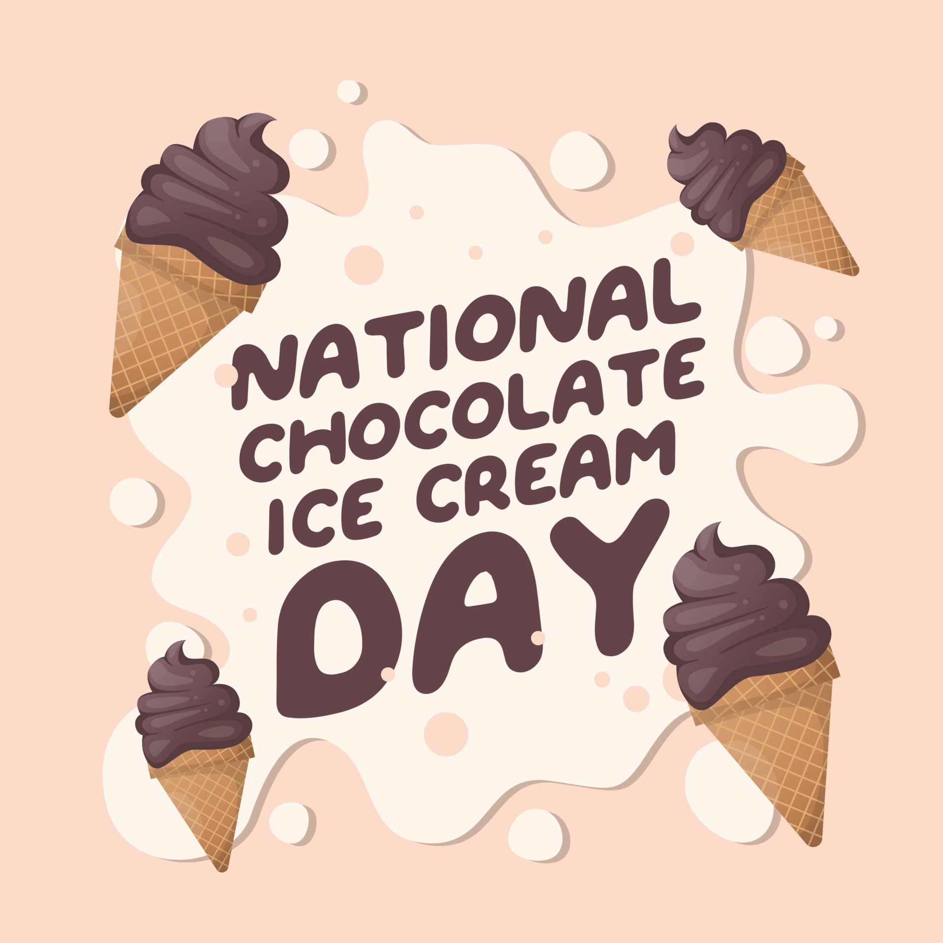 National Chocolate Ice Cream Day design template. chocolate ice cream