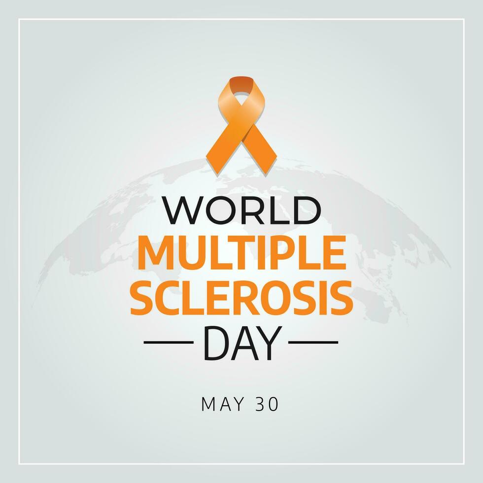 World Multiple Sclerosis Day design template for celebration. orange ribbon for World Multiple Sclerosis Day. orange ribbon design illustration. flat ribbon. vector