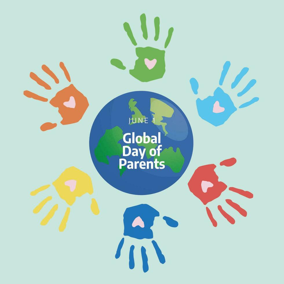 Global Day of Parents design template for celebration. global parents day vector design. parents or family illustration template. flat vetor design. globe vector.