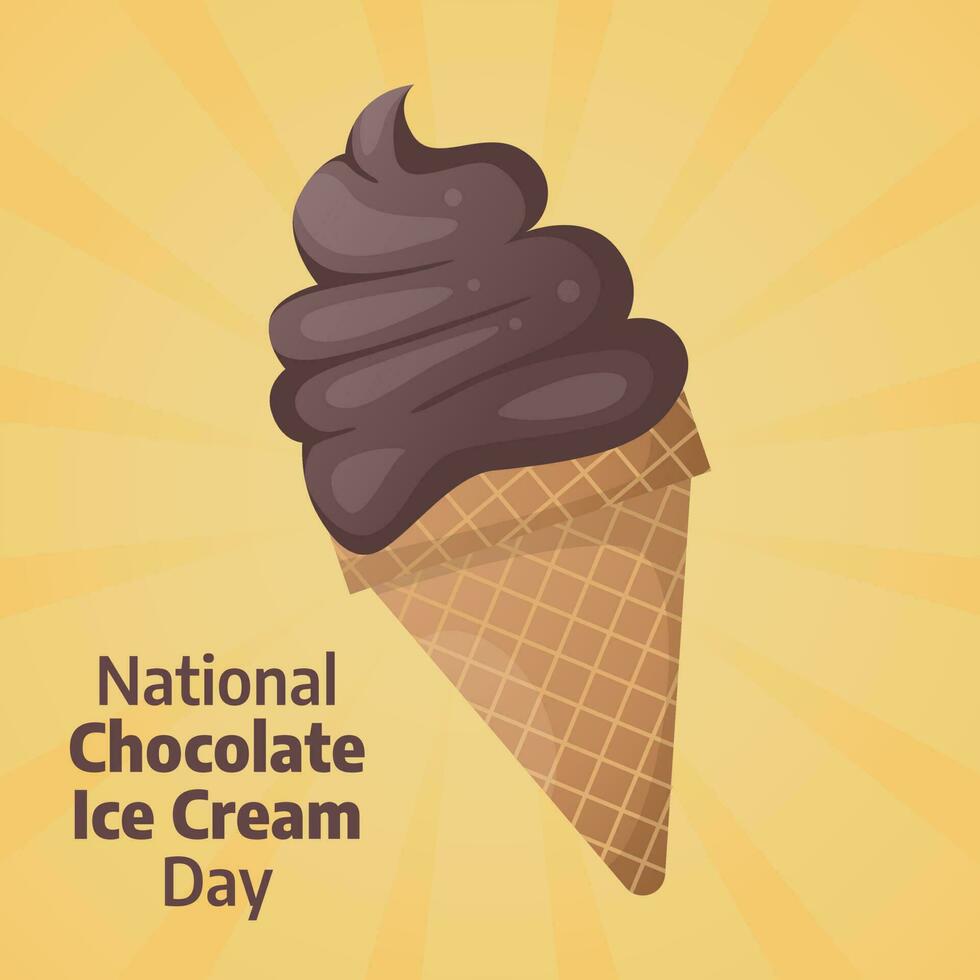 National Chocolate Ice Cream Day design template. chocolate ice cream vector design. chocolate illustration. flat ice cream design.