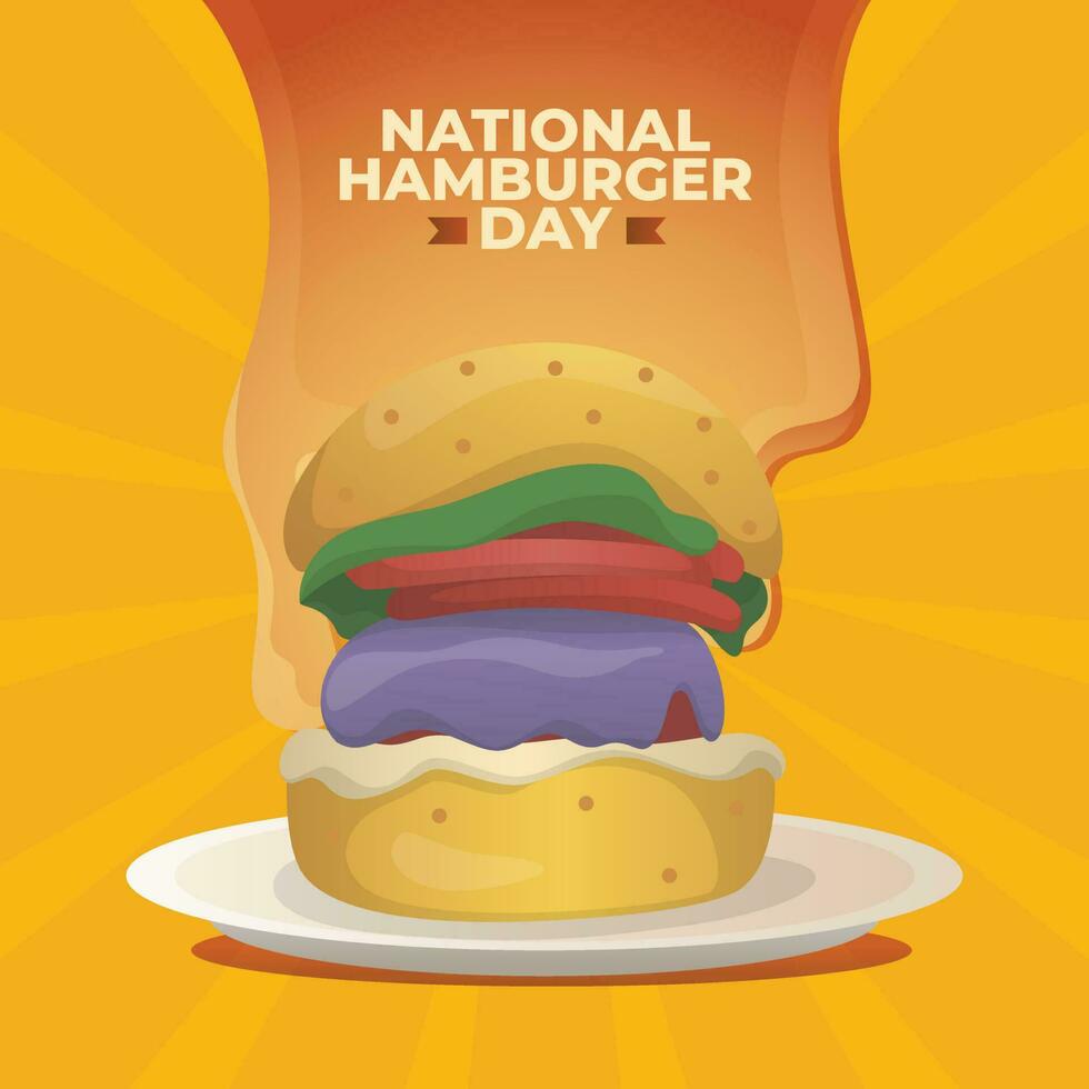 National Hamburger Day design template for celebration. hamburger
