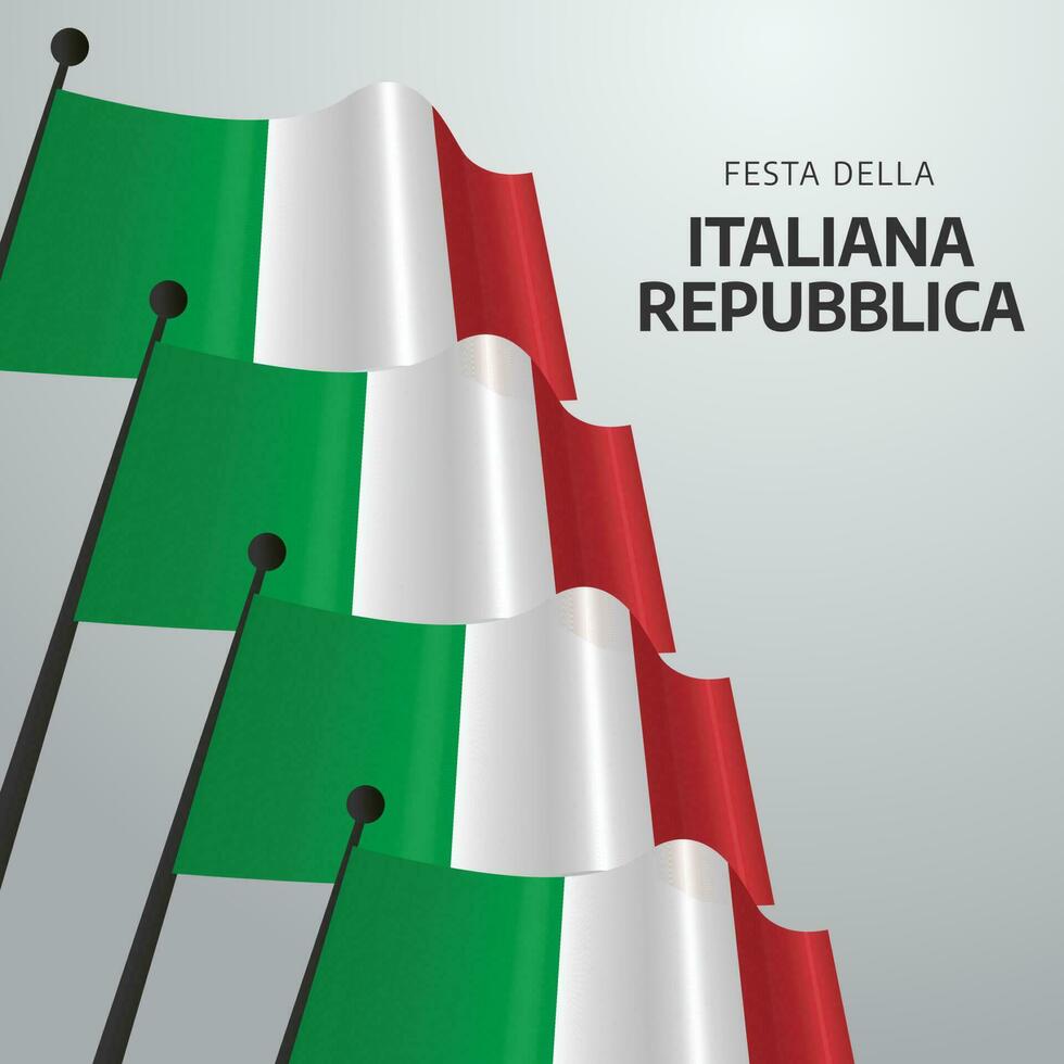 Republic Day Italy design template for celebration. festa della repubblica falg italy design. italy flag design. flag illustration. vector