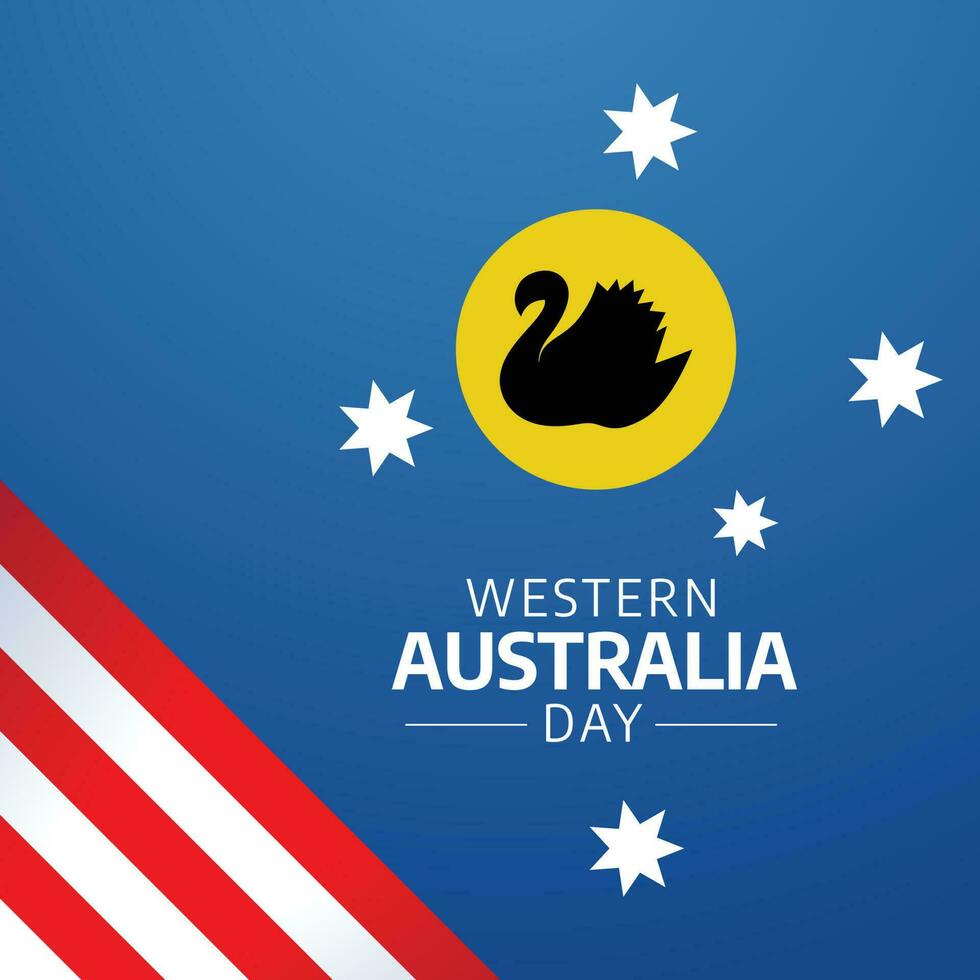 western australia day design template for celebration. western australia flag. swan of western australia day. australia vector. flat vector design.