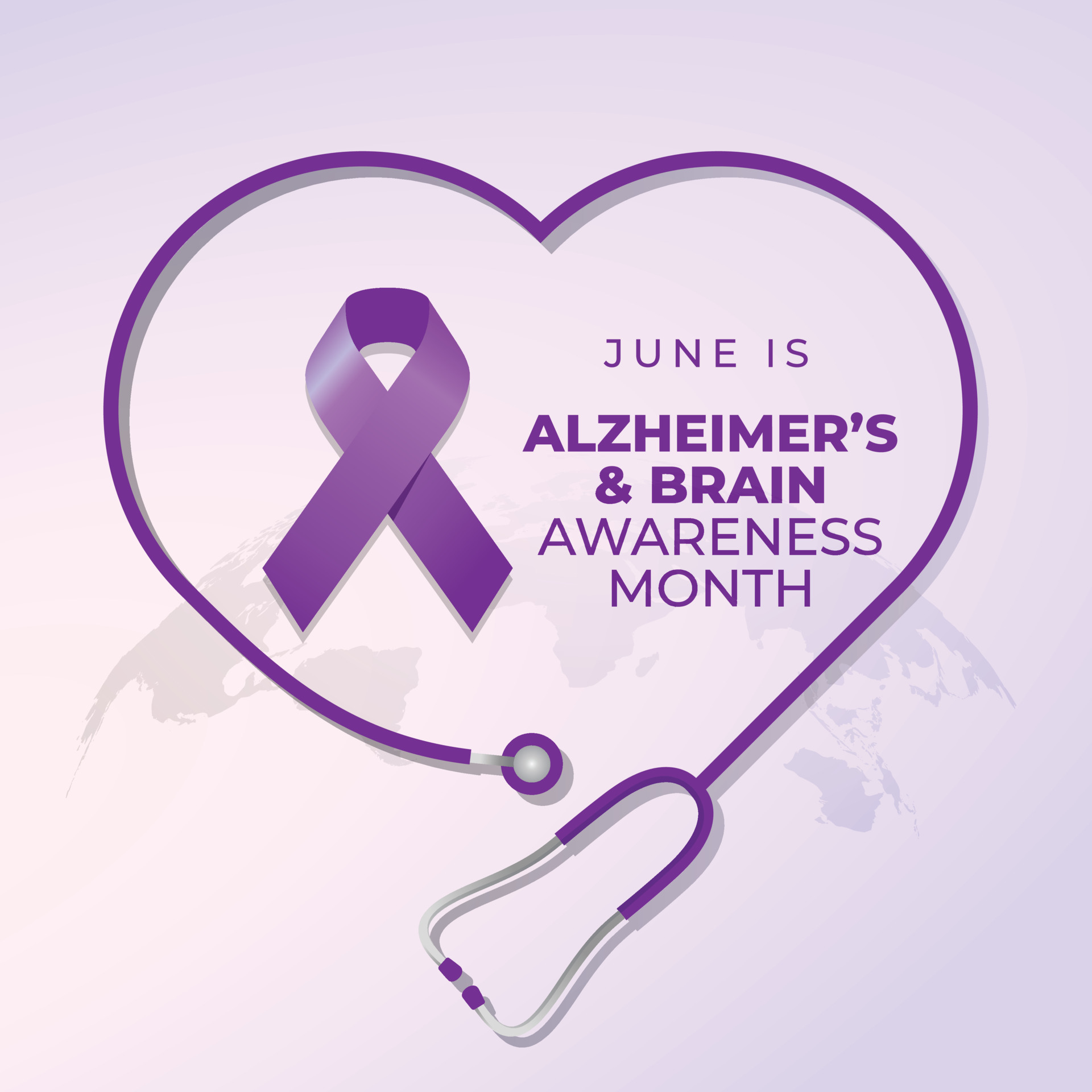 alzheimer's and brain awareness month design template for celebration