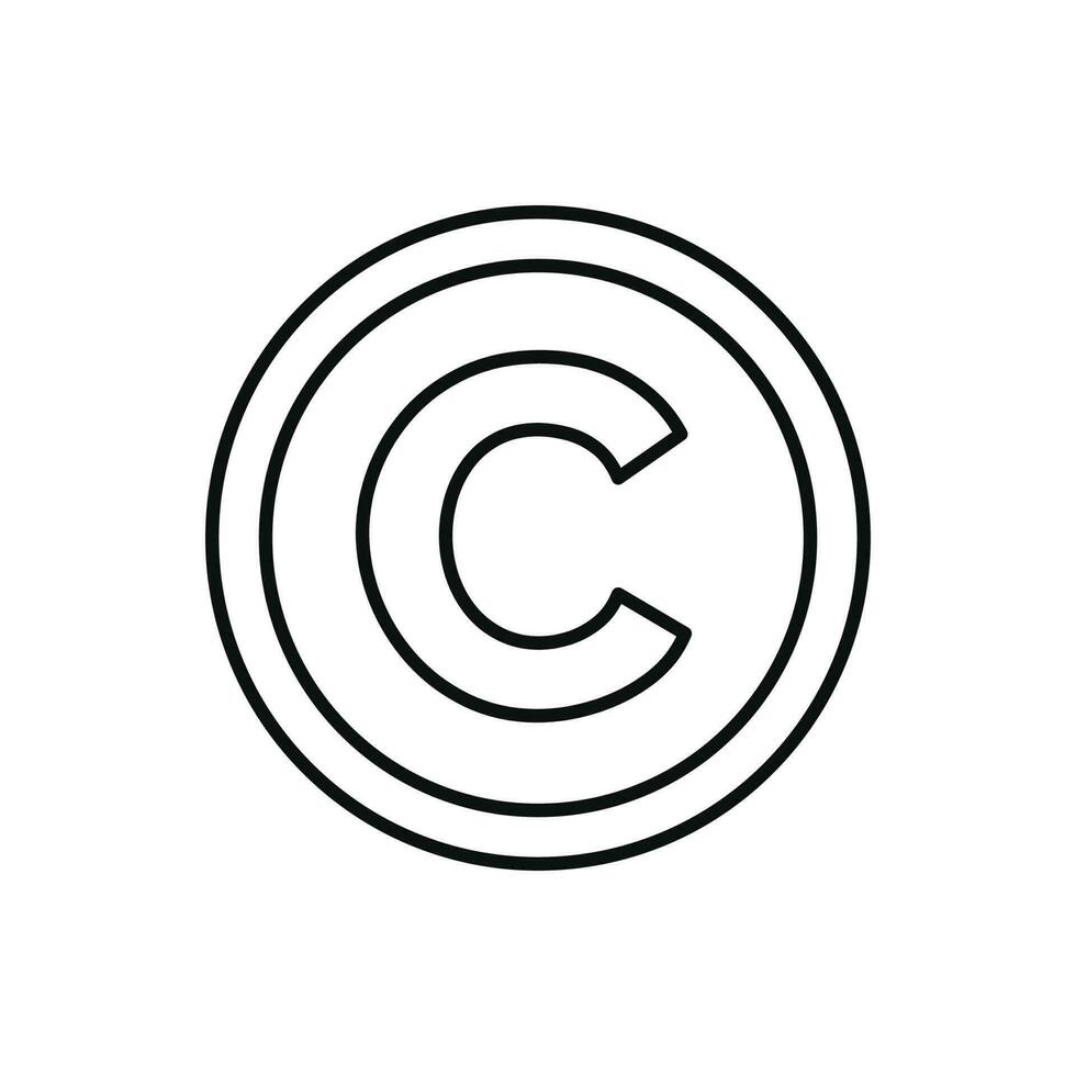 Copyright icon isolated on white background vector